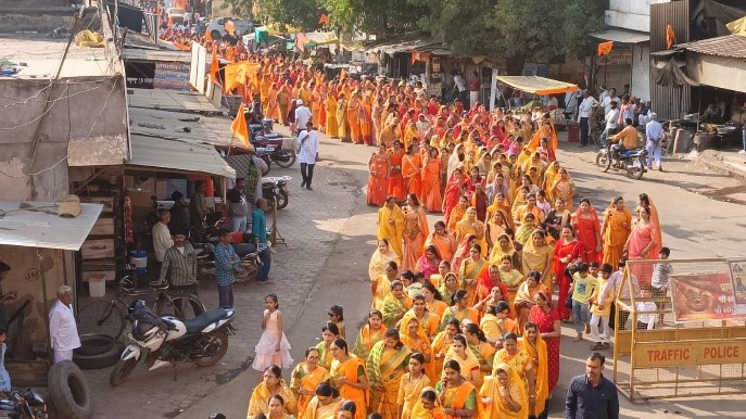 A grand procession of Shri Ram was taken out in Anjad Nagar of Barwani