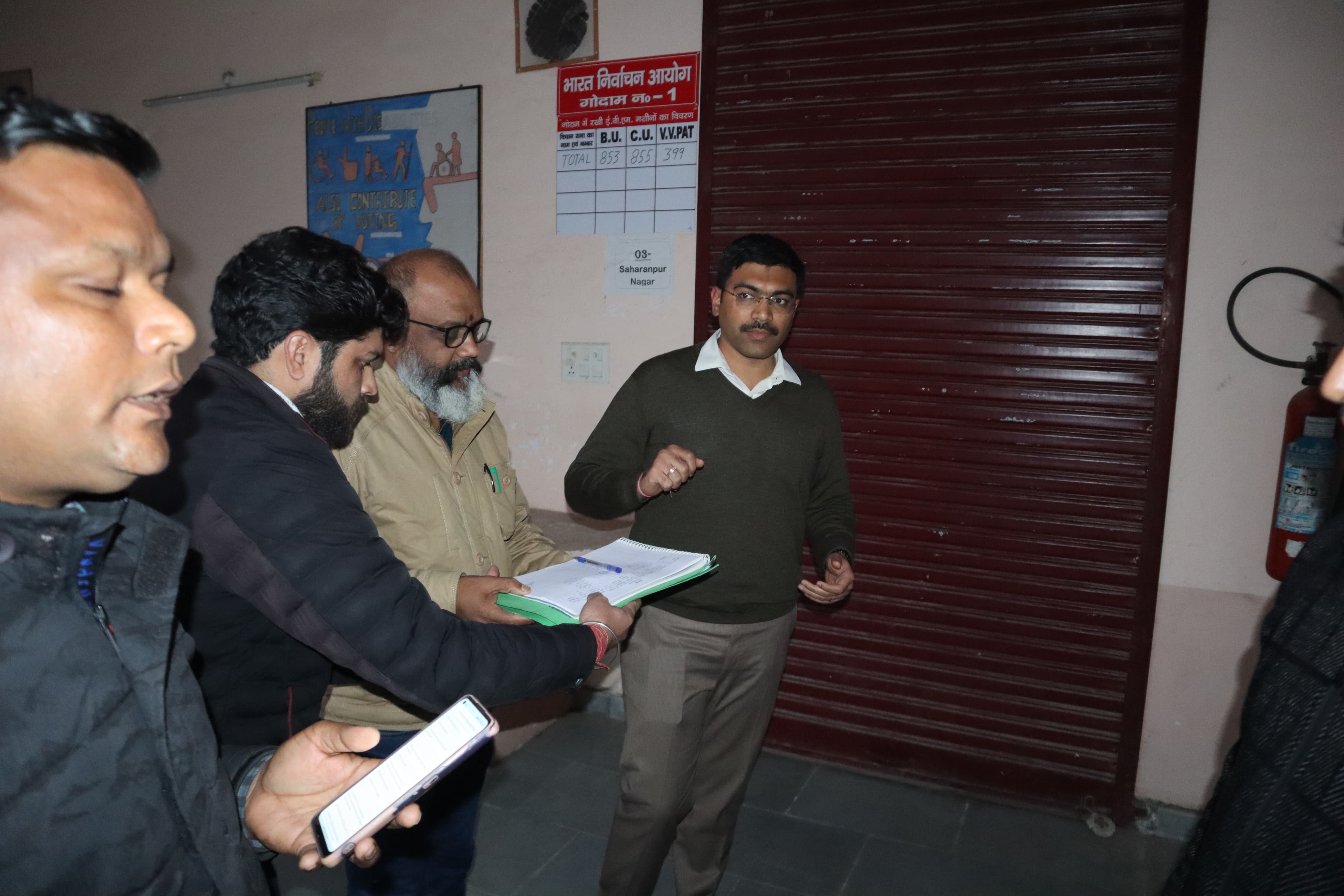 District Election Officer Manish Bansal inspected the sealed warehouse