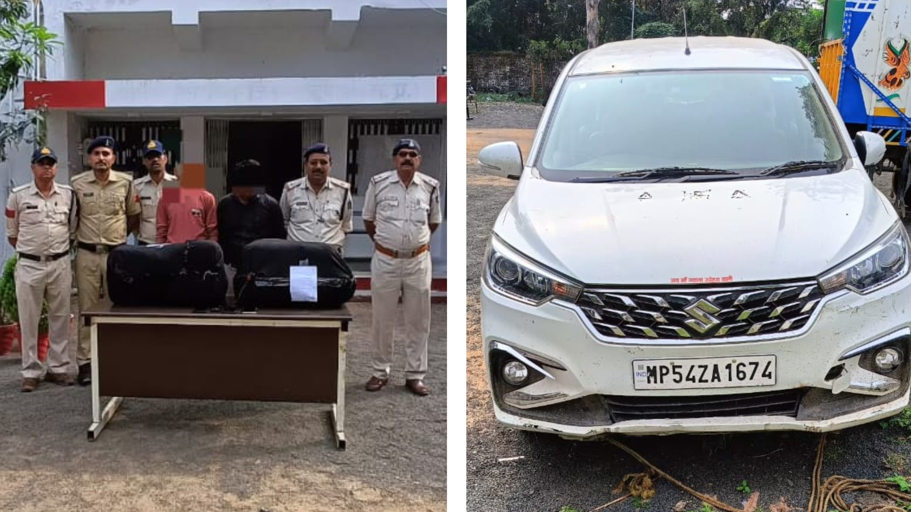 Action taken by Kotma Police against those transporting illegal drug Ganja under Operation Prahar