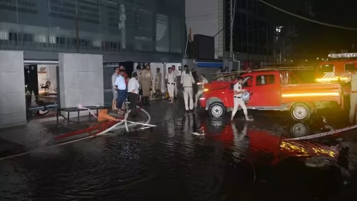 Water filled in the basement of coaching center in Delhi