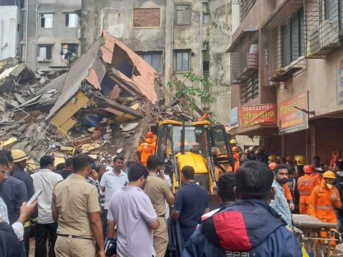 A three-storey building collapsed like a pack of cards in Navi Mumbai