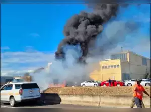 Plane collides with building in US