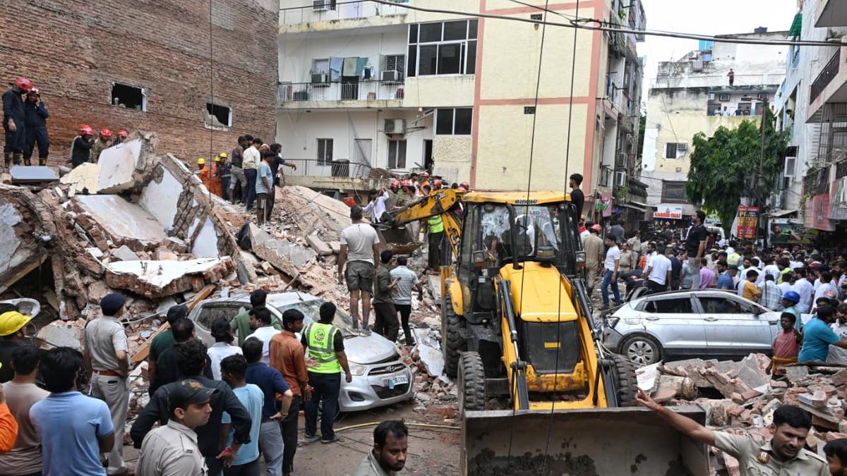 Five-story building collapses at Satya Niketan, killing five