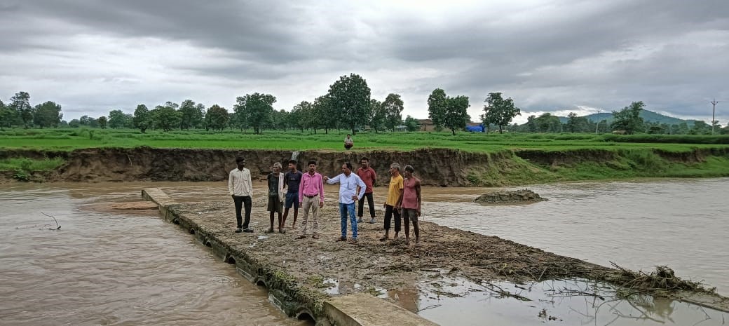 Crop washed away in rain, poor quality bridge broken down