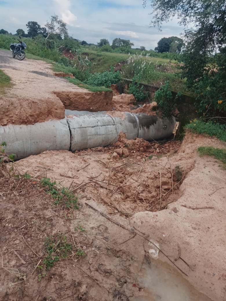 Culvert washed away in light rain
