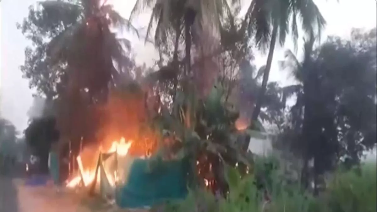 Shop caught fire due to lightning in Andhra Pradesh
