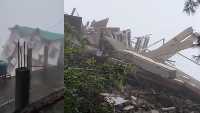 Building collapsed like a pack of cards in Bhattakufar, Shim...