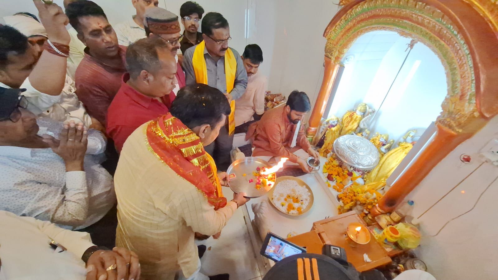 Religious flag installed on the peak of Maa Shri Tripura Bala Sundari Siddhpeeth