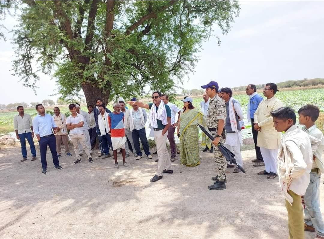 Collector inspected the procurement center and ponds