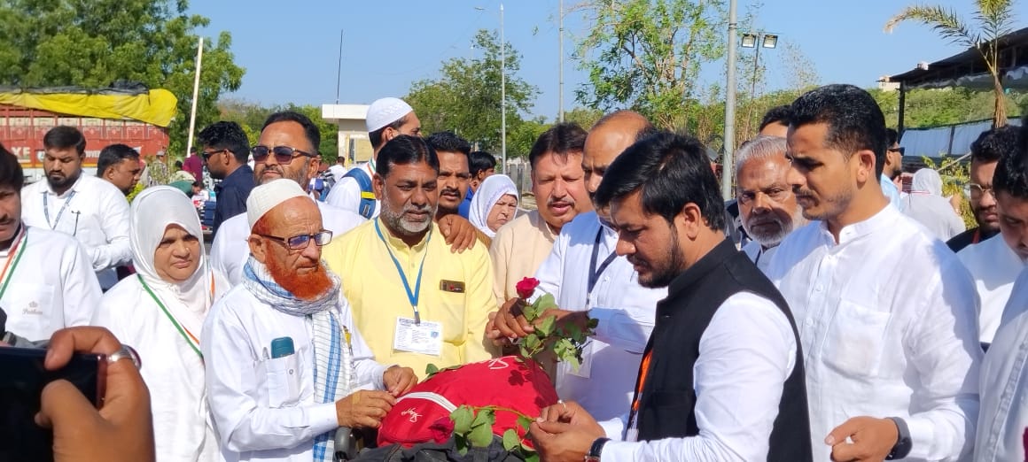 Eighth caravan of 145 Haj pilgrims leaves from Indore airport in MP's Indore