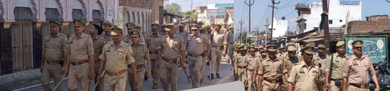 Police started foot patrolling in Shahpur Garha of Saharanpur