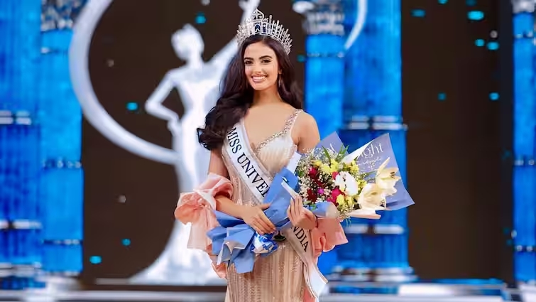 19-year-old Rhea Singha, who won the title of Miss Universe India