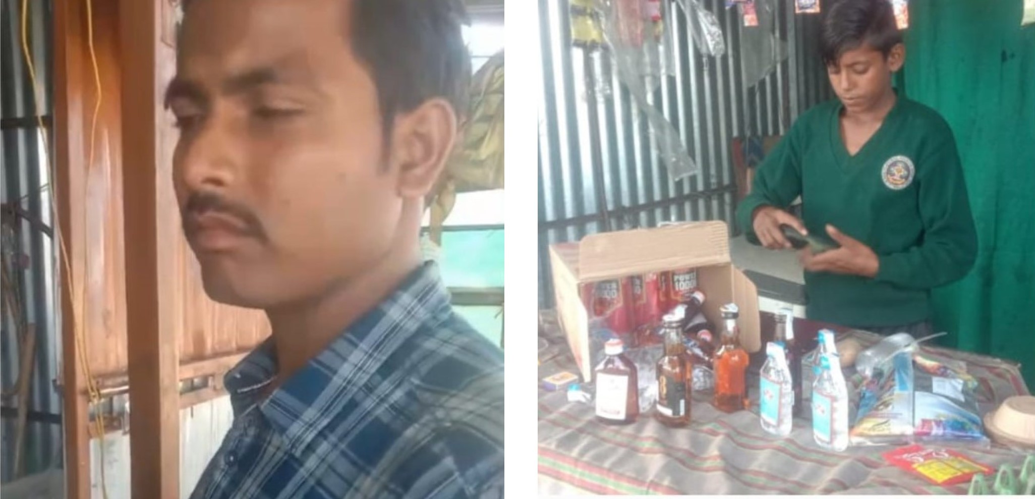 A student studying in class VIII is selling illegal liquor