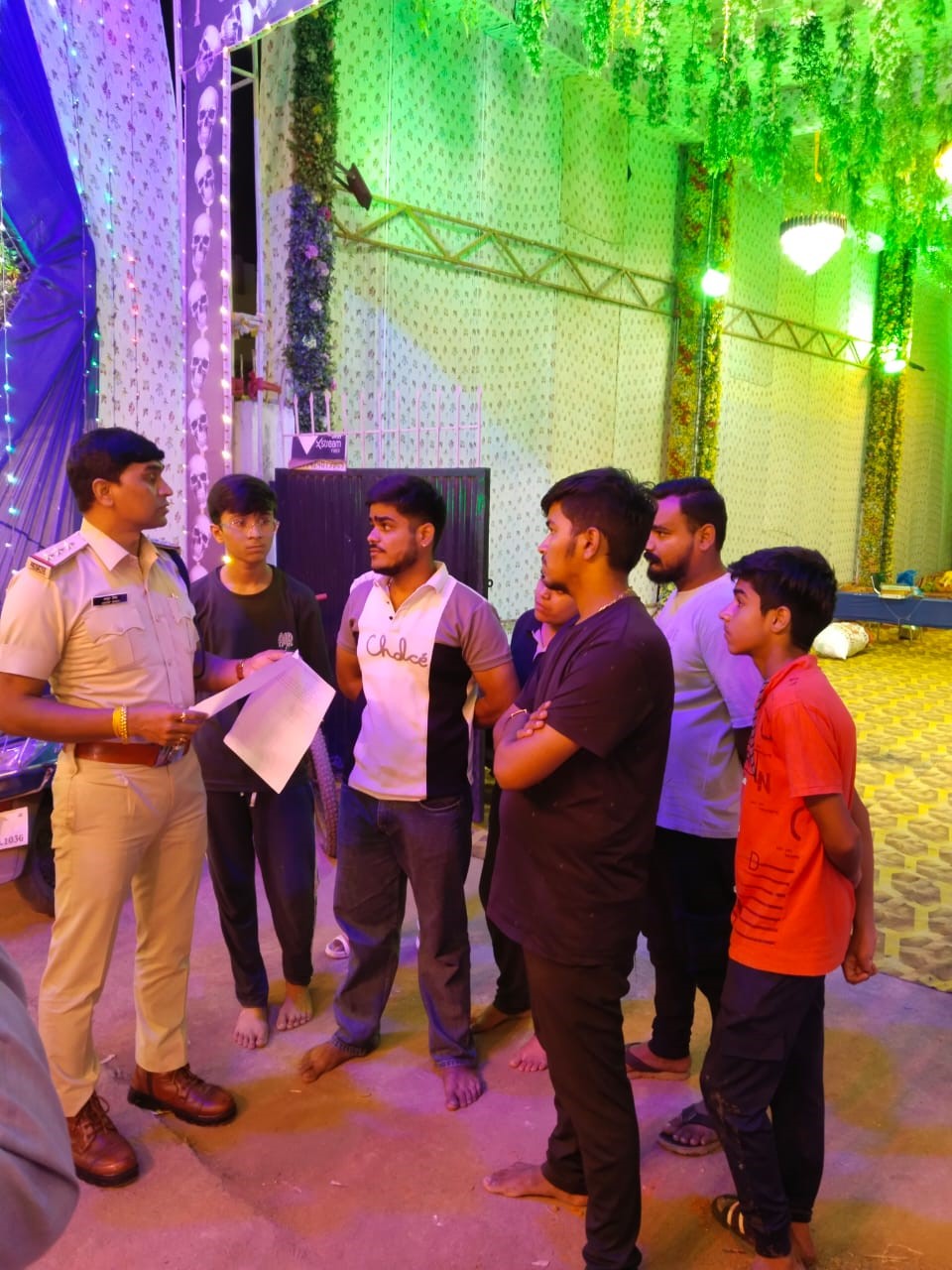 Foot march and motorcycle tour of Madhav Nagar Police